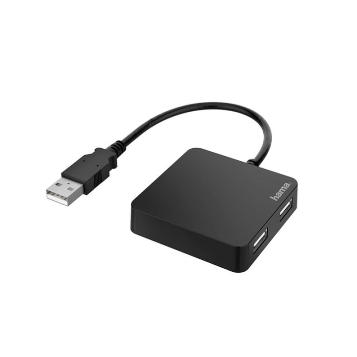 Hama Hub USB-A 2.0 4x Portar 480 Mbit/s Svart ryhmässä TIETOKOONET & TARVIKKEET / Tietokonetarvikkeet / USB-telakat @ TP E-commerce Nordic AB (38-91883)