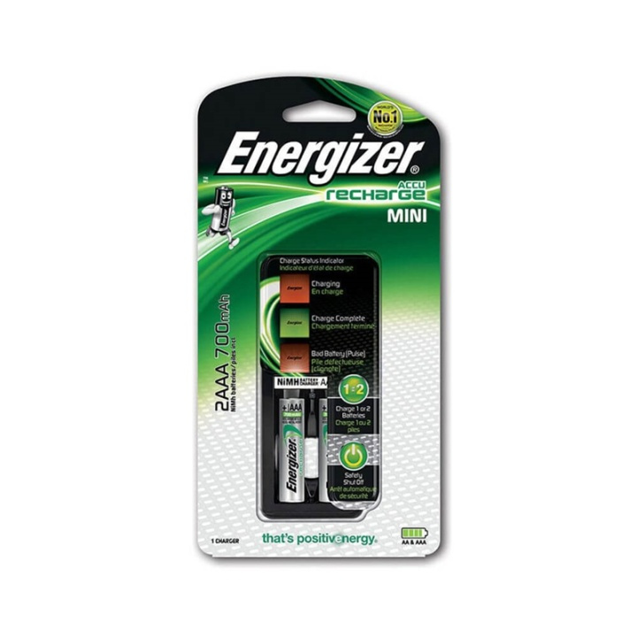 ENERGIZER Laddare Mini 2x AAA 700mAh ryhmässä KODINELEKTRONIIKKA / Paristot & Laturit / Paristolaturi @ TP E-commerce Nordic AB (38-92063)