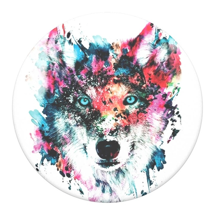 PopSockets Wolf Avtagbart Grip med Ställfunktion ryhmässä ÄLYPUHELIMET JA TABLETIT / Muut tarvikkeet / Popsockets @ TP E-commerce Nordic AB (38-92123)