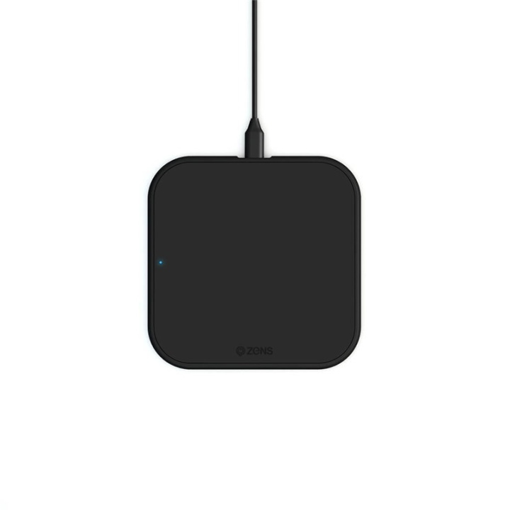 Zens Essential Single Laddare QI 10W Svart 5mm Slim (Apple + Samsung QC) ryhmässä ÄLYPUHELIMET JA TABLETIT / Laturit & Kaapelit / Qi Langaton laturi @ TP E-commerce Nordic AB (38-92379)