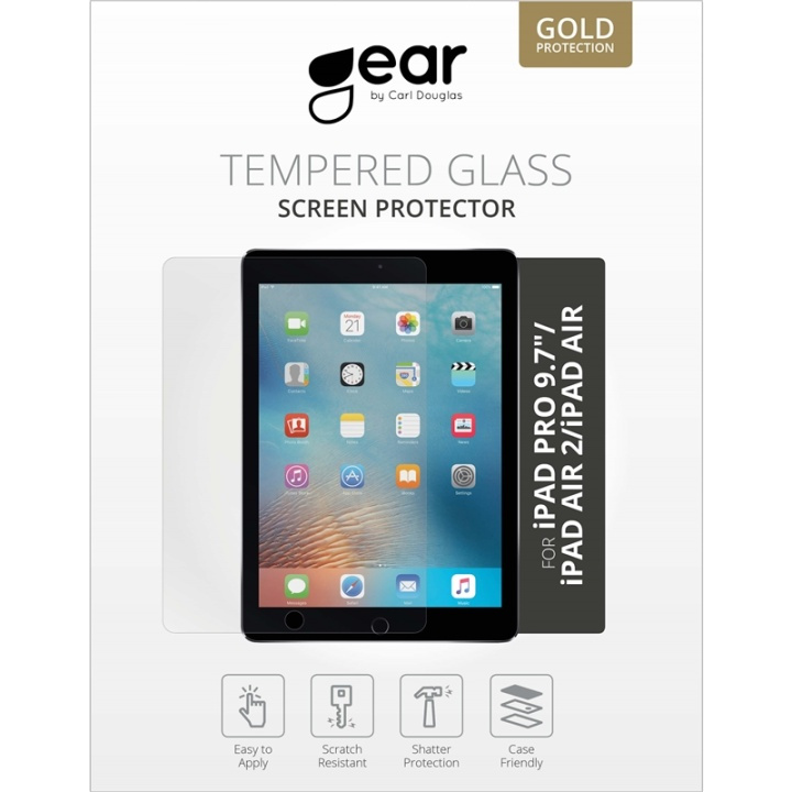 Gear Glass Prot. Flat Case Friendly 2.5D GOLD iPad 10.2