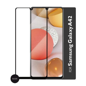 Gear Härdat Glas 2,5D Full Cover Black Samsung A42 ryhmässä ÄLYPUHELIMET JA TABLETIT / Puhelimen suojakotelo / Samsung @ TP E-commerce Nordic AB (38-92423)