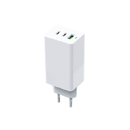 Gear Laddare GAN 220V 2xUSB-C + 1xUSB-A PD 45W + 18W + 3A (totalt 65W) Vit ryhmässä TIETOKOONET & TARVIKKEET / Kaapelit & Sovittimet / Sähkökaapelit @ TP E-commerce Nordic AB (38-92455)