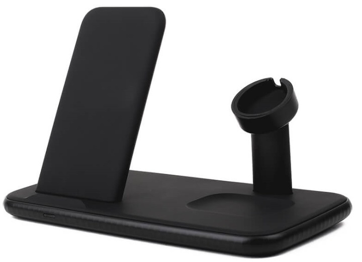 Gear Trådlös Trippel QI Laddare USB-C Ansl. 20W totalt Svart Mobil/Watch/Airpods ryhmässä ÄLYPUHELIMET JA TABLETIT / Laturit & Kaapelit / Qi Langaton laturi @ TP E-commerce Nordic AB (38-92459)