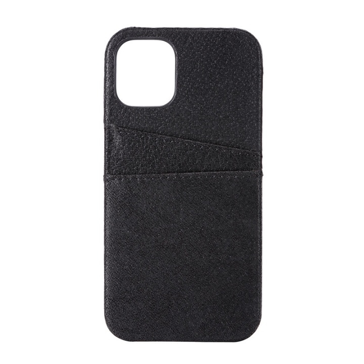 Onsala COLLECTION Mobilskal Skinn Svart iPhone 12 Mini med Kortfack ryhmässä ÄLYPUHELIMET JA TABLETIT / Puhelimen suojakotelo / Apple / iPhone 12 Mini / Kuoret @ TP E-commerce Nordic AB (38-92463)
