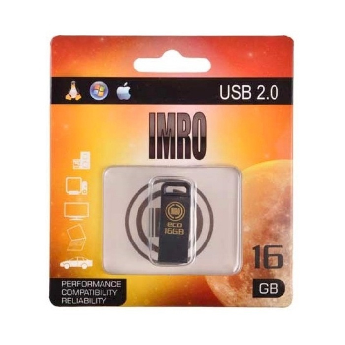 IMRO Pendrive MUSTA 16GB ryhmässä KODINELEKTRONIIKKA / Tallennusvälineet / USB-muistitikku / USB 2.0 @ TP E-commerce Nordic AB (38-92599)