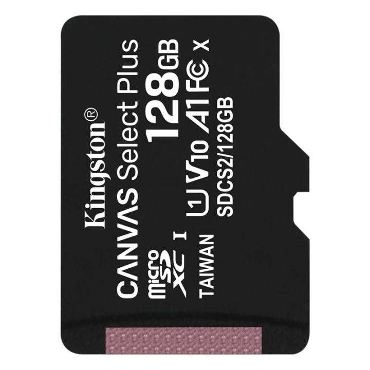 Kingston Canvas Select Plus microSDXC, 128GB ryhmässä KODINELEKTRONIIKKA / Tallennusvälineet / Muistikortit / MicroSD/HC/XC @ TP E-commerce Nordic AB (38-92719)