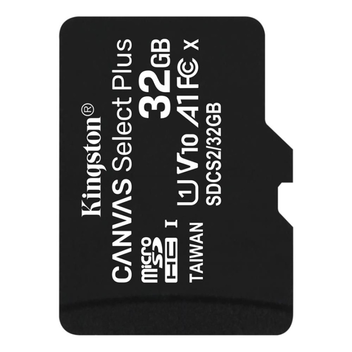 Kingston Canvas Select Plus microSDXC, 32GB ryhmässä KODINELEKTRONIIKKA / Tallennusvälineet / Muistikortit / MicroSD/HC/XC @ TP E-commerce Nordic AB (38-92721)
