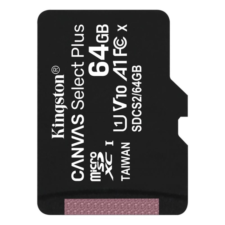 Kingston Canvas Select Plus microSDXC 64GB ryhmässä KODINELEKTRONIIKKA / Tallennusvälineet / Muistikortit / MicroSD/HC/XC @ TP E-commerce Nordic AB (38-92722)