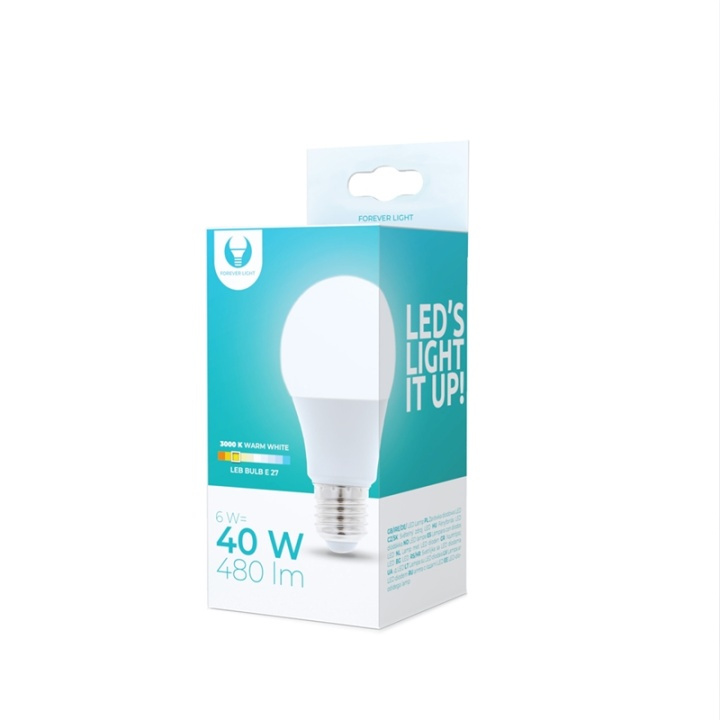 LED-lamppu E27, 6W, 230V, 3000K, lämmin valkoinen ryhmässä KODINELEKTRONIIKKA / Valaistus / LED-lamput @ TP E-commerce Nordic AB (38-92748)