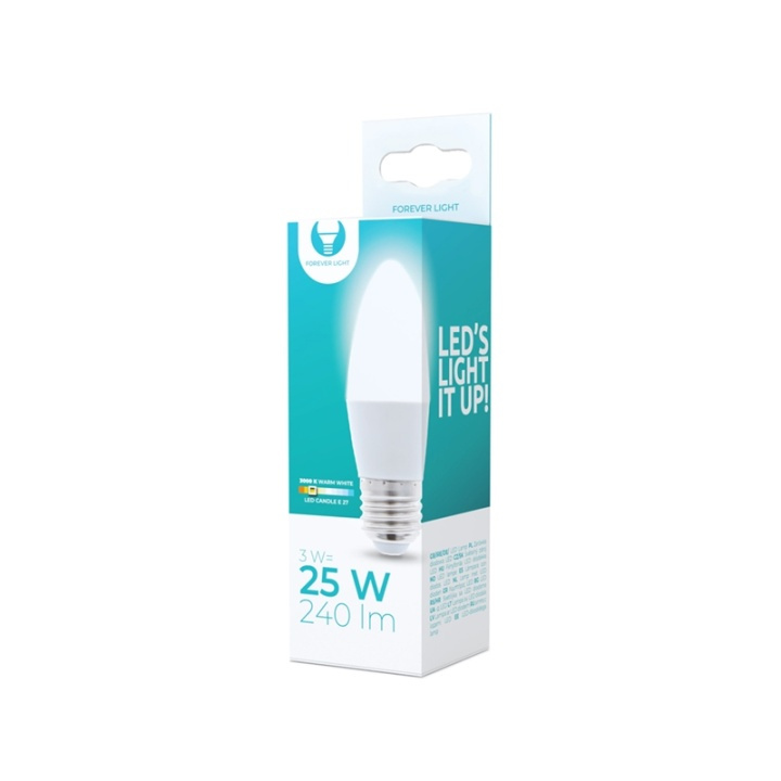 LED-lamppu E27, 3W, 230V, 3000K, lämmin valkoinen ryhmässä KODINELEKTRONIIKKA / Valaistus / LED-lamput @ TP E-commerce Nordic AB (38-92754)