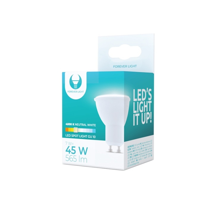 LED-lamppu GU10, 7W, 230V, 4500K, valkoinen neutraali ryhmässä KODINELEKTRONIIKKA / Valaistus / LED-lamput @ TP E-commerce Nordic AB (38-92760)