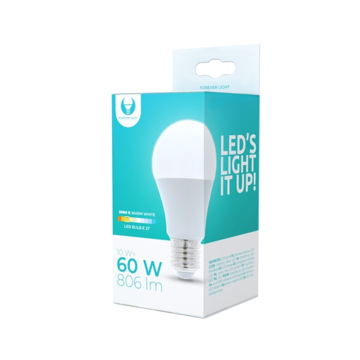 LED-lamppu E27, A60, 10W, 230V, 3000K, lämmin valkoinen ryhmässä KODINELEKTRONIIKKA / Valaistus / LED-lamput @ TP E-commerce Nordic AB (38-92774)