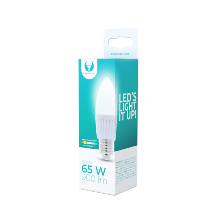 LED-lamppu E27, C37, 10W, 230V, 3000K, keraaminen, lämmin valkoinen ryhmässä KODINELEKTRONIIKKA / Valaistus / LED-lamput @ TP E-commerce Nordic AB (38-92780)