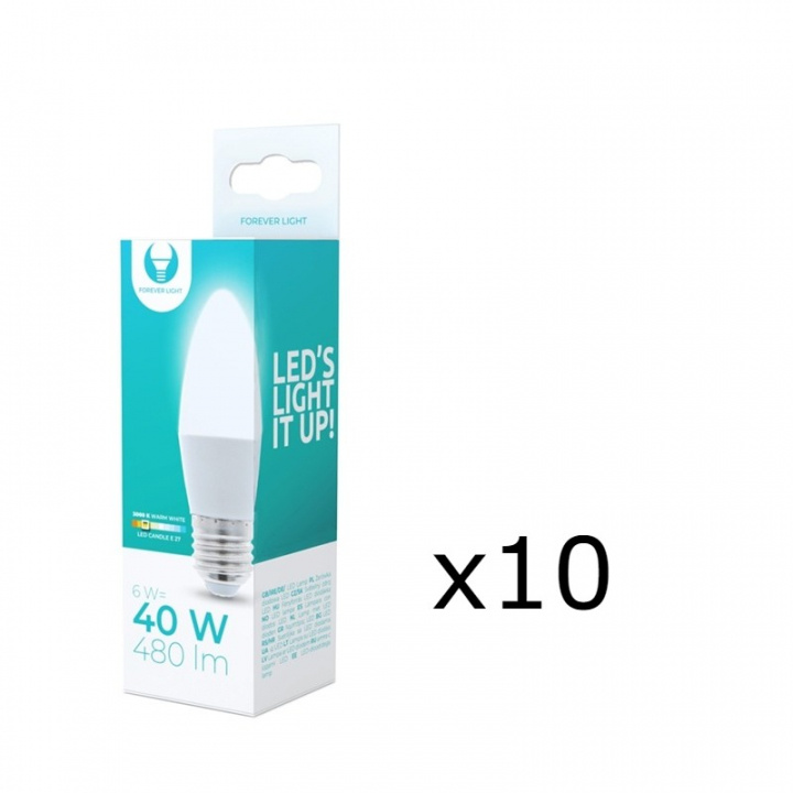 LED-lamppu E27, 6W, 3000K 10-pack, lämmin valkoinen ryhmässä KODINELEKTRONIIKKA / Valaistus / LED-lamput @ TP E-commerce Nordic AB (38-92783-PKT10)