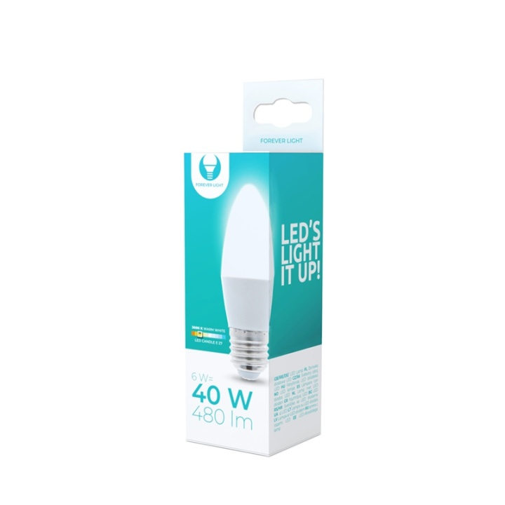 LED-Lampa E27, 6W, 3000K, Varmvitt ryhmässä KODINELEKTRONIIKKA / Valaistus / LED-lamput @ TP E-commerce Nordic AB (38-92783)