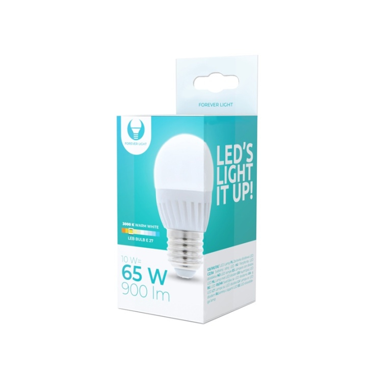 LED-lamppu E27, G45, 10W, 230V, 3000K, keraaminen, lämmin valkoinen ryhmässä KODINELEKTRONIIKKA / Valaistus / LED-lamput @ TP E-commerce Nordic AB (38-92785)