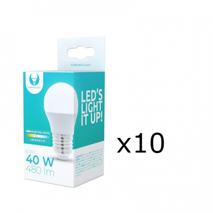 LED-lamppu E27, G45, 6W, 4500K 10-pack, valkoinen neutraali ryhmässä KODINELEKTRONIIKKA / Valaistus / LED-lamput @ TP E-commerce Nordic AB (38-92789-PKT10)