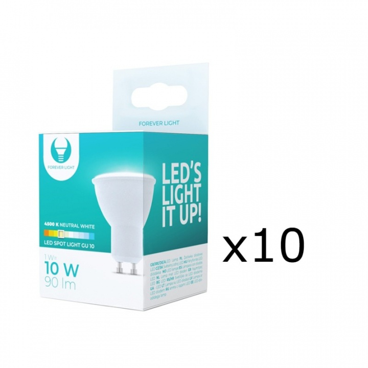 LED-lamppu GU10, 1W, 230V, 4500K, 10-pack, valkoinen neutraali ryhmässä KODINELEKTRONIIKKA / Valaistus / LED-lamput @ TP E-commerce Nordic AB (38-92794-PKT10)