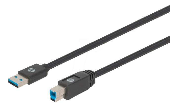 HP USB A to USB B Cable - 1.0m ryhmässä TIETOKOONET & TARVIKKEET / Kaapelit & Sovittimet / USB / Mini-USB / Kaapelit @ TP E-commerce Nordic AB (38-92866)
