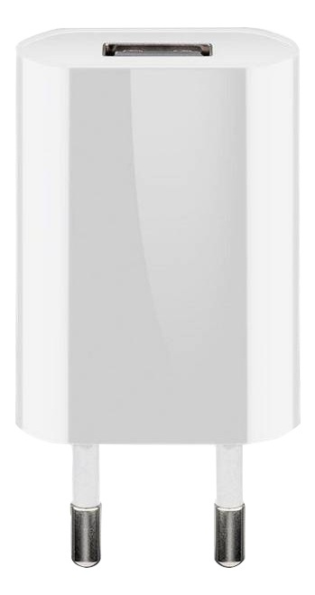 Goobay USB charger 1 A, white, Plastic bag - with 1 USB ryhmässä ÄLYPUHELIMET JA TABLETIT / Laturit & Kaapelit / Seinälaturi / Seinälaturi USB @ TP E-commerce Nordic AB (38-92978)