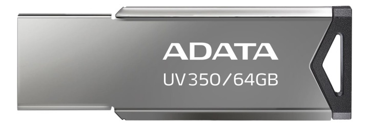 ADATA UV350 - USB flash drive - 64 GB - USB 3.2 Gen 1 - silver ryhmässä KODINELEKTRONIIKKA / Tallennusvälineet / USB-muistitikku / USB 3.2 @ TP E-commerce Nordic AB (38-93016)