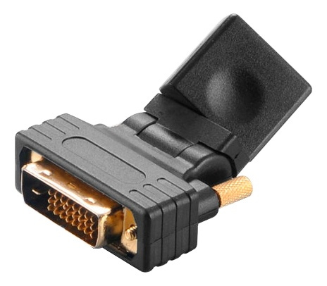Angled DVI Male to HDMI Femaleadapter with gold plated contacts ryhmässä TIETOKOONET & TARVIKKEET / Kaapelit & Sovittimet / DVI / Sovittimet @ TP E-commerce Nordic AB (38-93020)