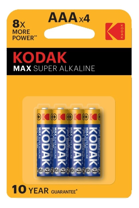 Kodak MAX alkaline AAA battery (4 pack) ryhmässä KODINELEKTRONIIKKA / Paristot & Laturit / Akut / AAA @ TP E-commerce Nordic AB (38-93089)