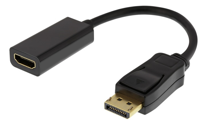 DELTACO DisplayPort - HDMI-sovitin, 4K 60Hz, 0,2m, musta ryhmässä TIETOKOONET & TARVIKKEET / Kaapelit & Sovittimet / DisplayPort / Sovittimet @ TP E-commerce Nordic AB (38-93252)