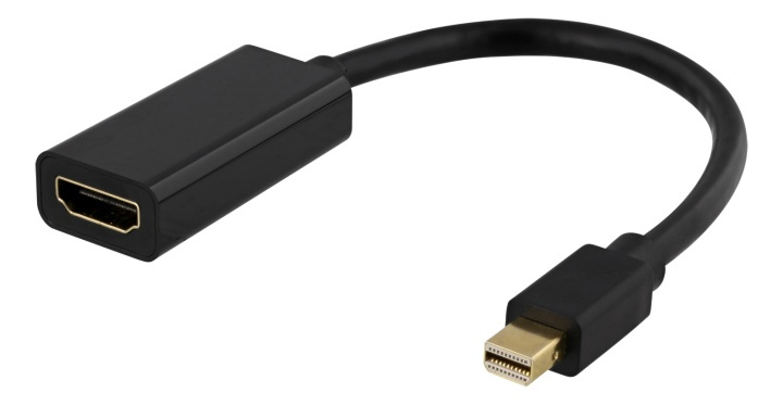 DELTACO sovitin Mini DisplayPort - HDMI, 4K 60Hz, 0,2m, musta ryhmässä TIETOKOONET & TARVIKKEET / Kaapelit & Sovittimet / DisplayPort / Sovittimet @ TP E-commerce Nordic AB (38-93254)