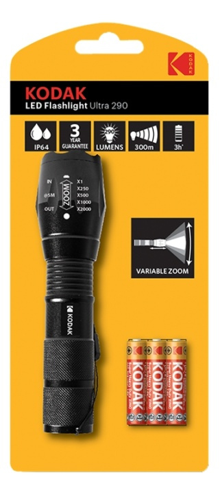 Kodak LED Flashlight Ultra 290 ryhmässä URHEILU, VAPAA-AIKA JA HARRASTUS / Taskulamput & Otsalamput / Taskulamput @ TP E-commerce Nordic AB (38-93368)