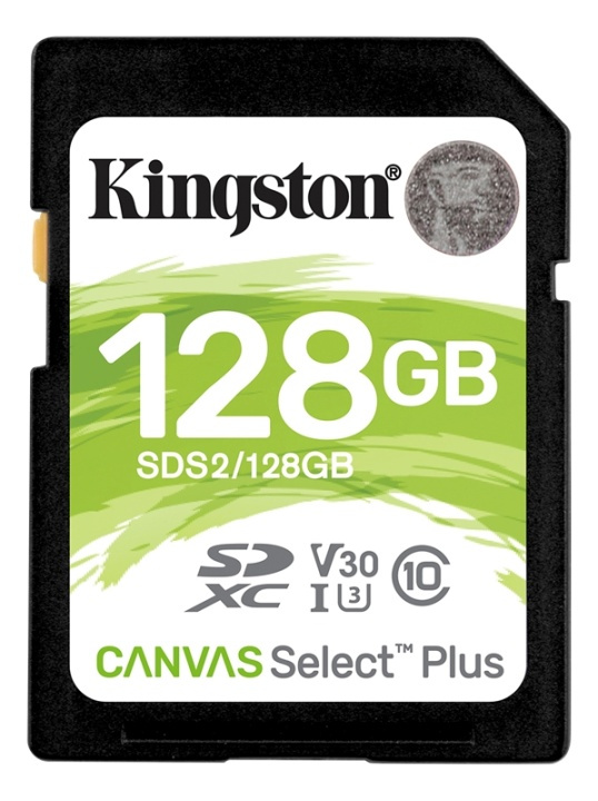 Kingston 128GB SDXC Canvas Select Plus 100R C10 UHS-I U3 V30 ryhmässä KODINELEKTRONIIKKA / Tallennusvälineet / Muistikortit / SD/SDHC/SDXC @ TP E-commerce Nordic AB (38-93383)