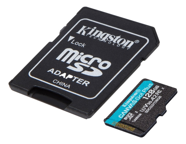 Kingston 128GB microSDXC Canvas Go Plus 170R A2 U3 V30 Card + ADP ryhmässä KODINELEKTRONIIKKA / Tallennusvälineet / Muistikortit / MicroSD/HC/XC @ TP E-commerce Nordic AB (38-93403)