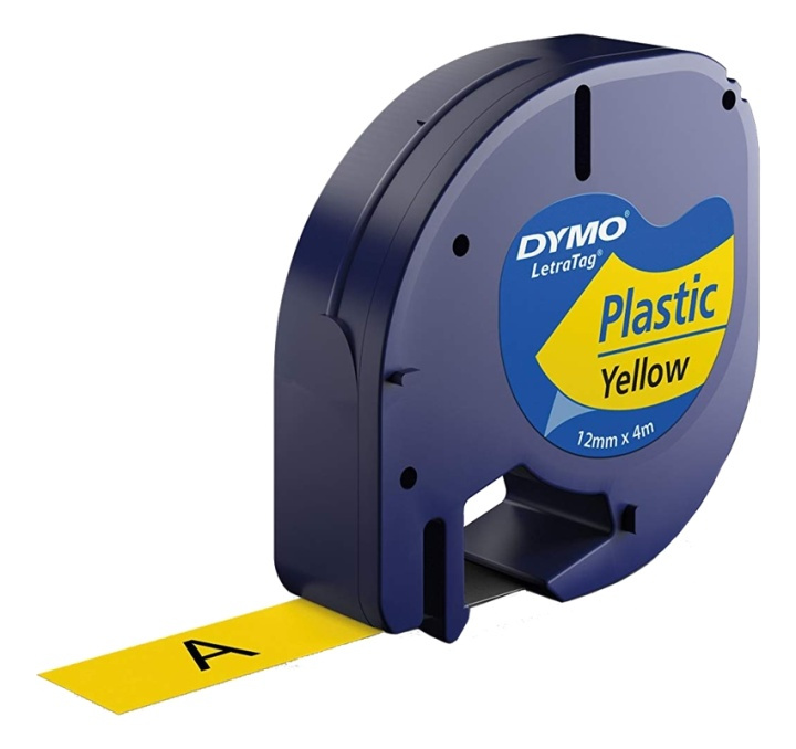 DYMO LetraTAG plasttejp, gul, 12mm, 4m (91222) ryhmässä TIETOKOONET & TARVIKKEET / Tulostimet & Tarvikkeet / Tulostimet / Tarratulostimet & Tarvikkeet / Teippi @ TP E-commerce Nordic AB (38-93516)