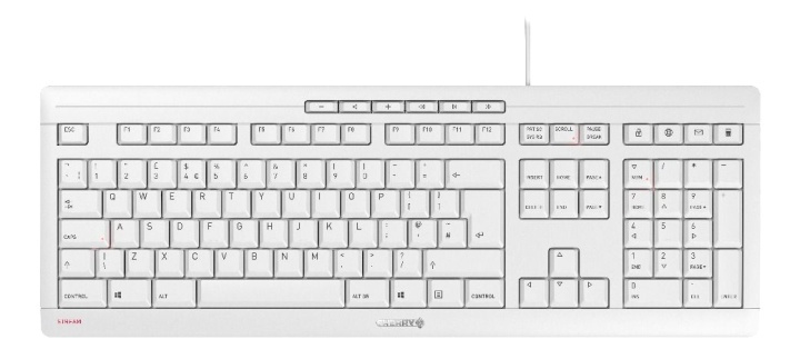 Cherry Stream keyboard, Nordisk layout, White ryhmässä TIETOKOONET & TARVIKKEET / Hiiret & Näppäimistöt / Näppäimistöt / Langalliset @ TP E-commerce Nordic AB (38-93594)