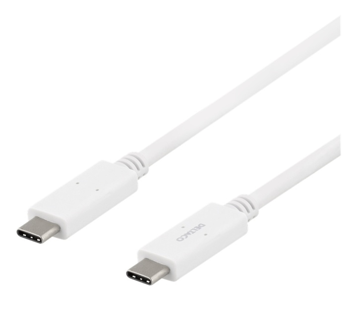 DELTACO USB-C-kaapeli, 5Gbit/s, 5A, 1m, valkoinen ryhmässä TIETOKOONET & TARVIKKEET / Kaapelit & Sovittimet / USB / USB-C @ TP E-commerce Nordic AB (38-93649)
