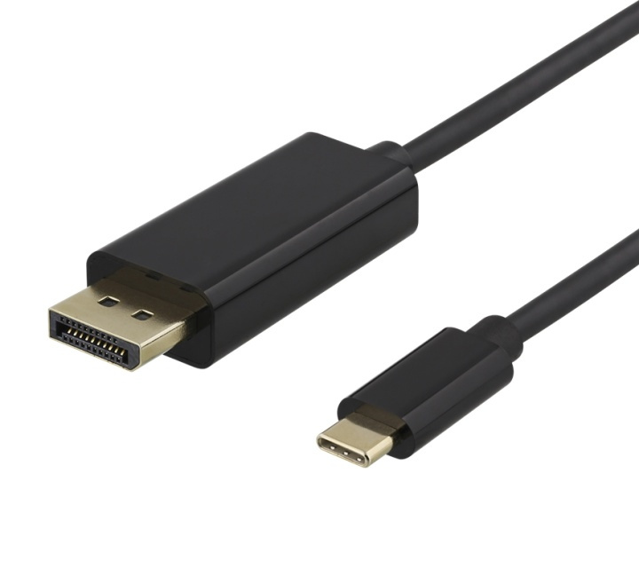 DELTACO USB-C - DisplayPort-kaapeli, 1m, 4K 60Hz, musta ryhmässä TIETOKOONET & TARVIKKEET / Kaapelit & Sovittimet / USB / USB-C @ TP E-commerce Nordic AB (38-93661)