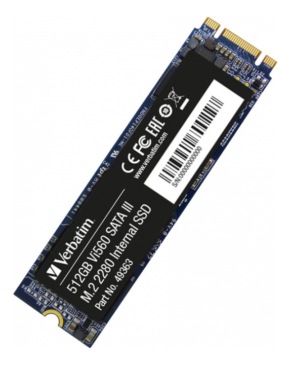Verbatim Vi560 S3 M.2 SSD 512GB ryhmässä TIETOKOONET & TARVIKKEET / Tietokoneen komponentit / Kovalevyt / SSD @ TP E-commerce Nordic AB (38-93669)