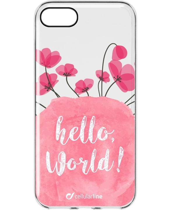 CellularLine Bloom, TPU-kuori iPhone 7/8/SE(2. sukupolvi), läpinäkyvä kukkien kanssa ryhmässä ÄLYPUHELIMET JA TABLETIT / Puhelimen suojakotelo / Apple / iPhone 7 / Kuoret @ TP E-commerce Nordic AB (38-94001)