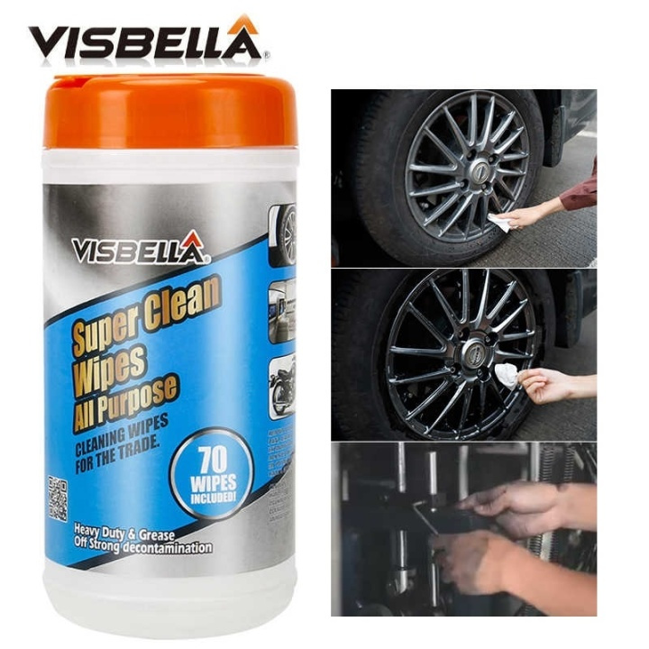 Visbella - Yleispuhdistuspyyhkeet purkissa, 70 pakkaus ryhmässä AUTO / Auton puhdistus @ TP E-commerce Nordic AB (38-94072)