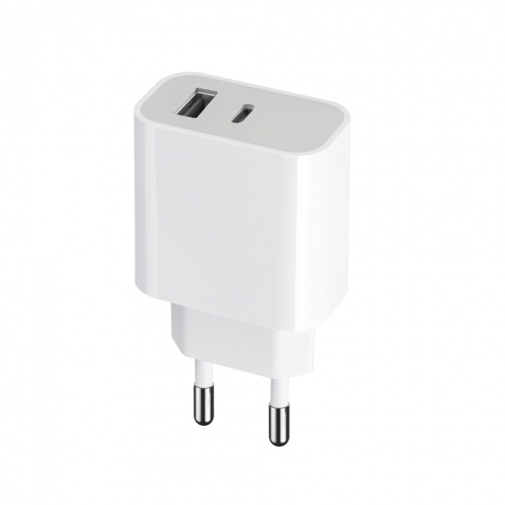 Maxlife MXTC-05 PD QC laddare 1x USB-C 1x USB 20W, vit ryhmässä ÄLYPUHELIMET JA TABLETIT / Laturit & Kaapelit / Seinälaturi / Seinälaturi Type C @ TP E-commerce Nordic AB (38-94393)