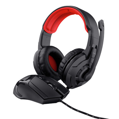 Trust GXT 785 RAVIUS 2-i-1 Gamingset med Headset och Mus ryhmässä TIETOKOONET & TARVIKKEET / GAMING / Kuulokkeet @ TP E-commerce Nordic AB (38-94401)