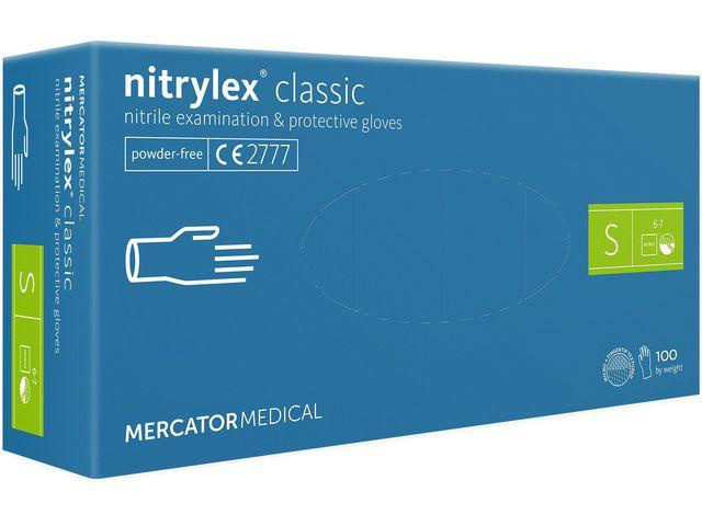 Mercator Nitrylex Classic, sininen 100 pakkaus, koko S ryhmässä KAUNEUS JA TERVEYS / Terveydenhoito / Käsien desinfiointi @ TP E-commerce Nordic AB (38-94467)