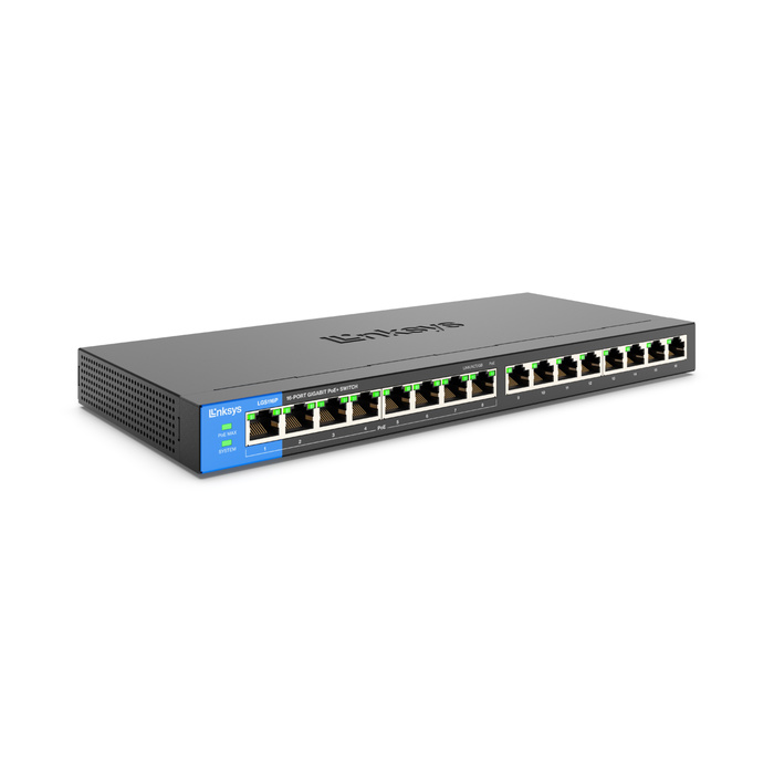 Linksys LGS116P 16-portars Nätverksswitch Gigabit Preowned Grade B ryhmässä TIETOKOONET & TARVIKKEET / Verkko / Kytkimet @ TP E-commerce Nordic AB (38-94490D)