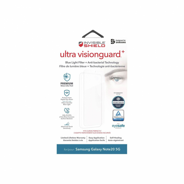 InvisibleShield Ultra Visionguard+ näytönsuoja Samsung Note 20:lle ryhmässä ÄLYPUHELIMET JA TABLETIT / Puhelimen suojakotelo / Samsung @ TP E-commerce Nordic AB (38-94508)