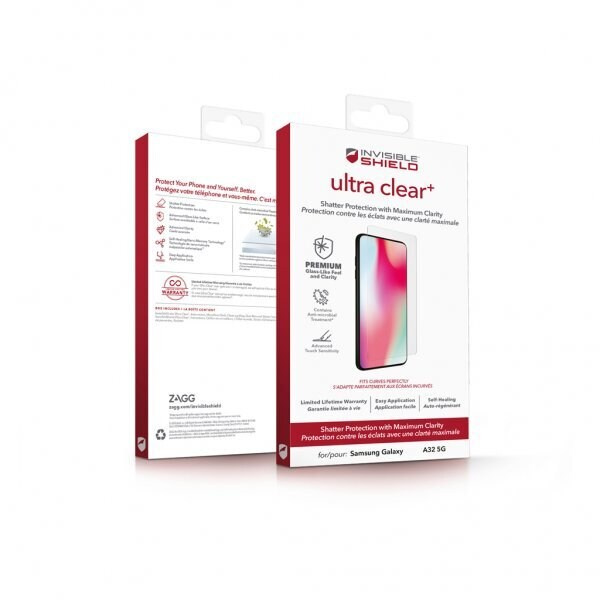 InvisibleShield Ultra Clear+ Samsung Galaxy A32 5G -näytön suojakalvo ryhmässä ÄLYPUHELIMET JA TABLETIT / Puhelimen suojakotelo / Samsung @ TP E-commerce Nordic AB (38-94513)