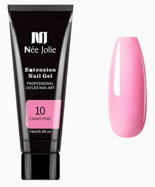 Née Jolie Extension Nail Gel - 10 Candy Pink ryhmässä KAUNEUS JA TERVEYS / Manikyyri/Pedikyyri / Kynsilakka @ TP E-commerce Nordic AB (38-94576)