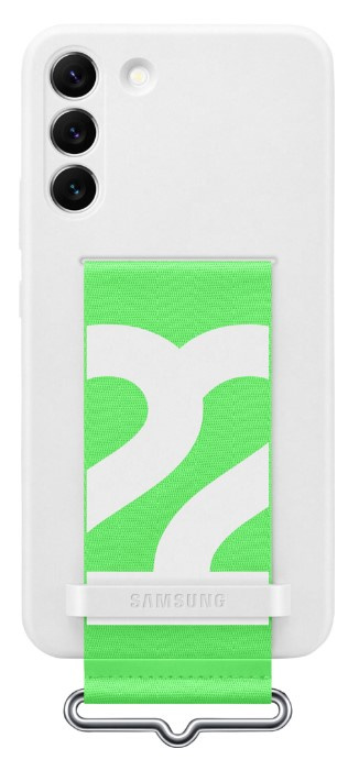 Samsung S22+ Sil Cover w/Strap Valkoinen ryhmässä ÄLYPUHELIMET JA TABLETIT / Puhelimen suojakotelo / Samsung @ TP E-commerce Nordic AB (38-94669)