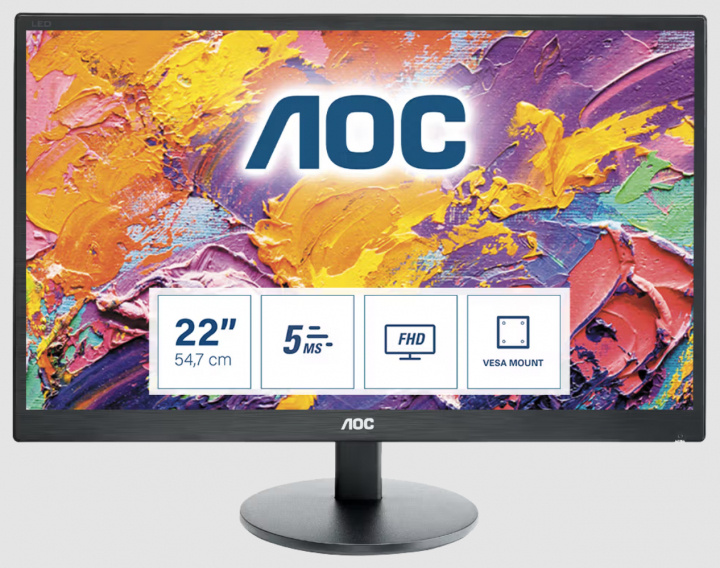 AOC Monitor 215LM00041, Pre-owned, Grade C ryhmässä TIETOKOONET & TARVIKKEET / Näytöt / Tietokonenäytöt @ TP E-commerce Nordic AB (38-94855)