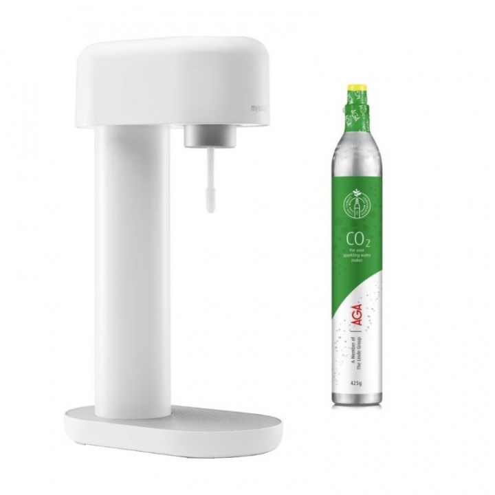 MySoda Ruby White Incl. CO2 Cartridge ryhmässä KOTI, TALOUS JA PUUTARHA / Kodinkoneet / Vesi ja mehu / Hiilihapotuslaitteet / Hiilihapotuslaitteet @ TP E-commerce Nordic AB (38-94863)